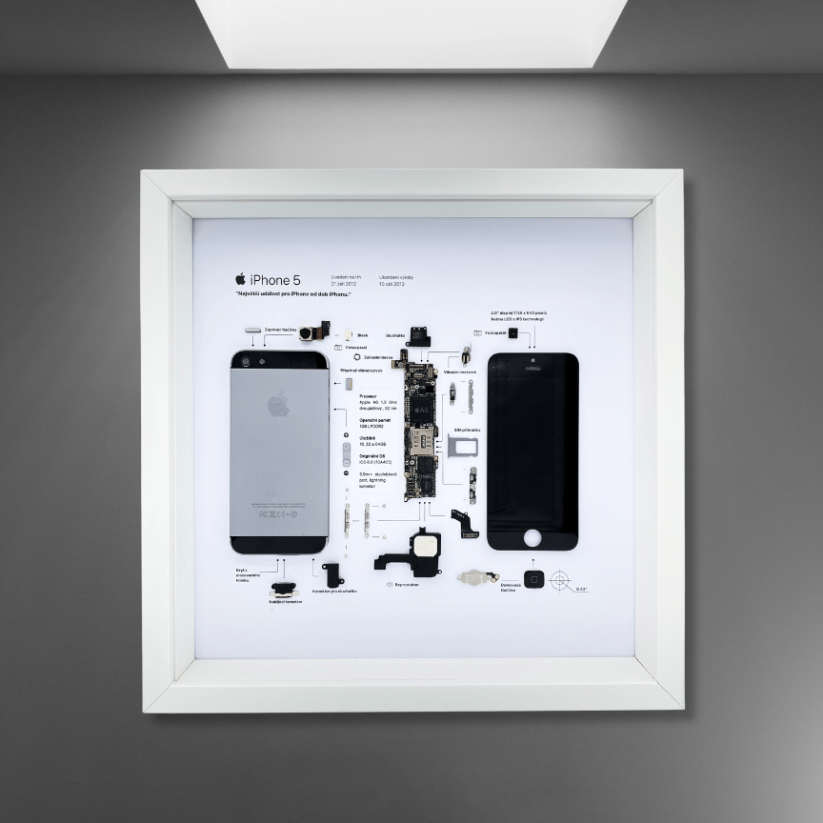 Obraz, Apple iPhone 5 černý - Barva rámečku: Černá