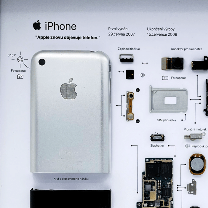 Obraz, Apple iPhone 2G - Barva rámečku: Černá
