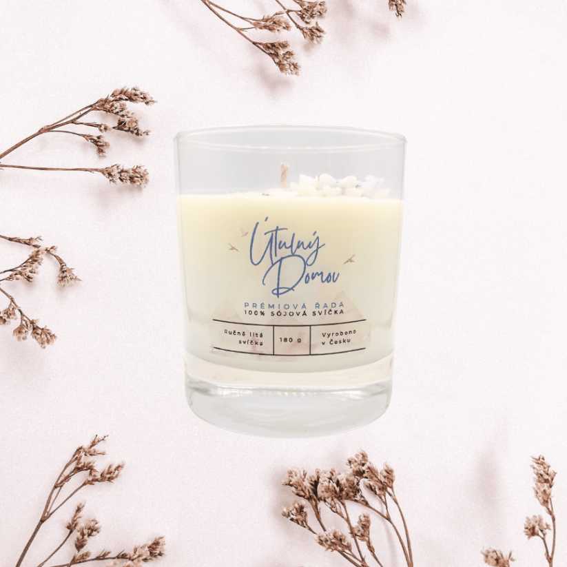 Útulný domov, prémiová sójová svíčka - Velikost: 120g (S)