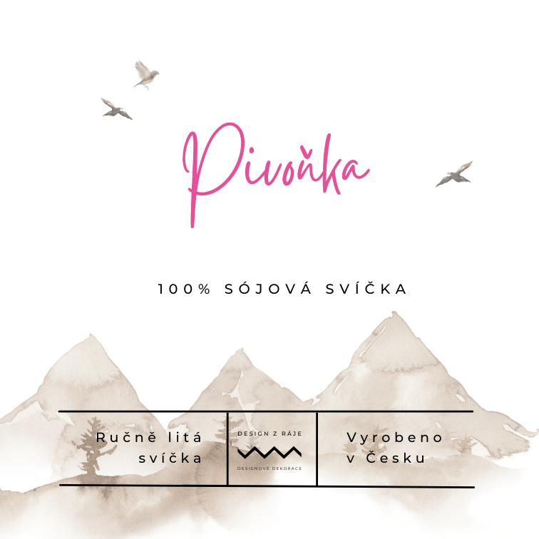 Pivoňka, sójová svíčka