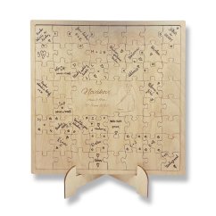 Svatební dřevěná kniha hostů puzzle