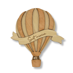 Sada dřevěných milníčků, balón (12ks)