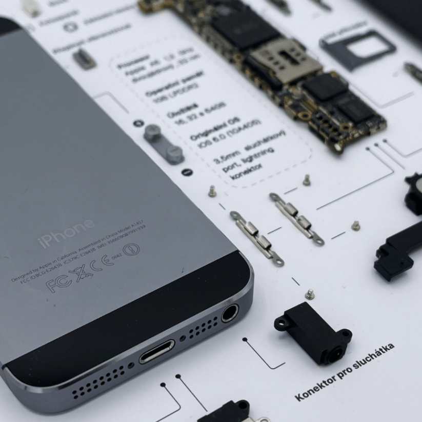 Obraz, Apple iPhone 5 černý - Barva rámečku: Černá