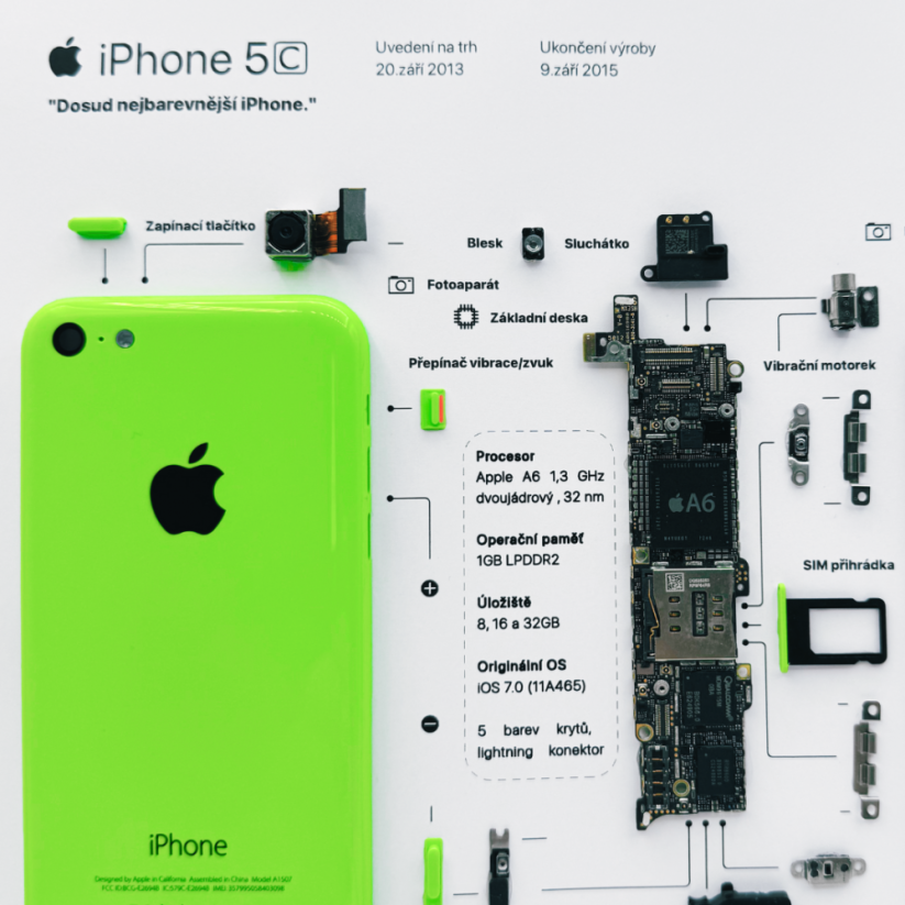 Obraz, Apple iPhone 5C zelený