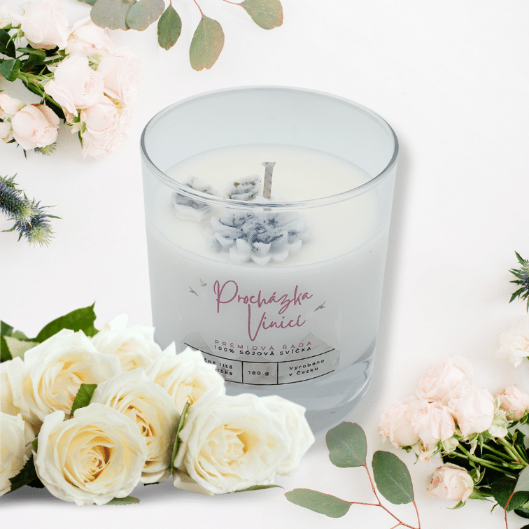 Procházka vinicí, prémiová sójová svíčka - Velikost: 180g (M)